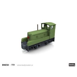 Model lokomotivy BNE50 (Gebuska) v měřítku 1:120 (TT)