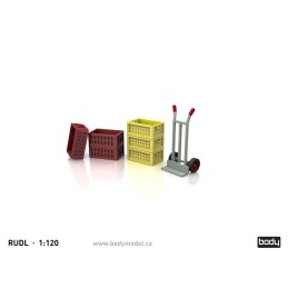 Model Rudlu a přepravek v měřítku 1:120