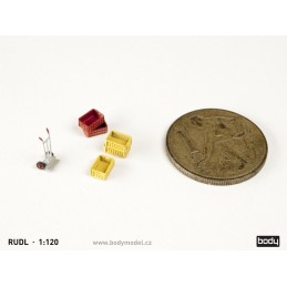 Model Rudlu a přepravek v měřítku 1:120